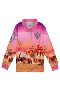 Customized Pink Whole Piece Sublimation Custom Long Sleeve Lapel Group Sublimation Sublimation Garment Factory P1385